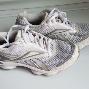 Reebok white and grey running sneakers